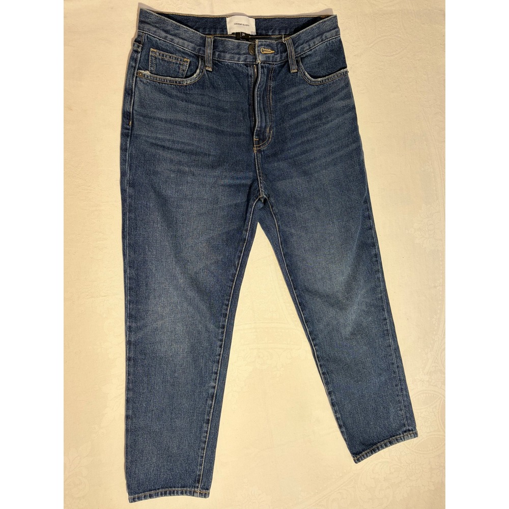 Current/Elliott High Rise Straight Leg Jeans Medium Wash Indigo Size 29